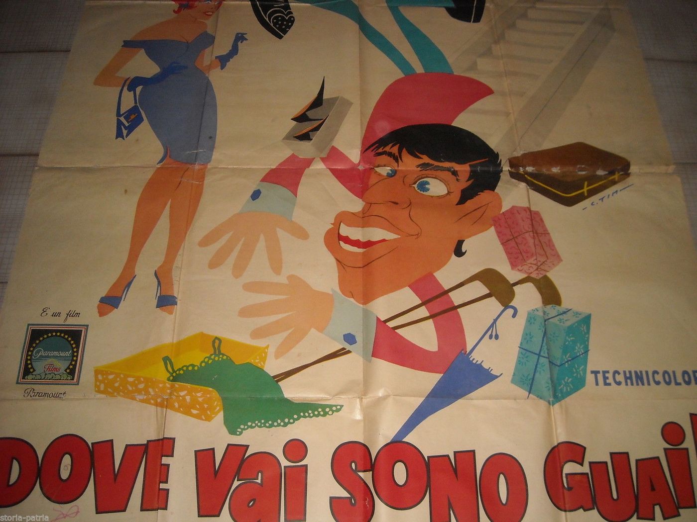 Manifesto Originale Film Dove Vai Sono Guai, Jerry Lewis 1963
