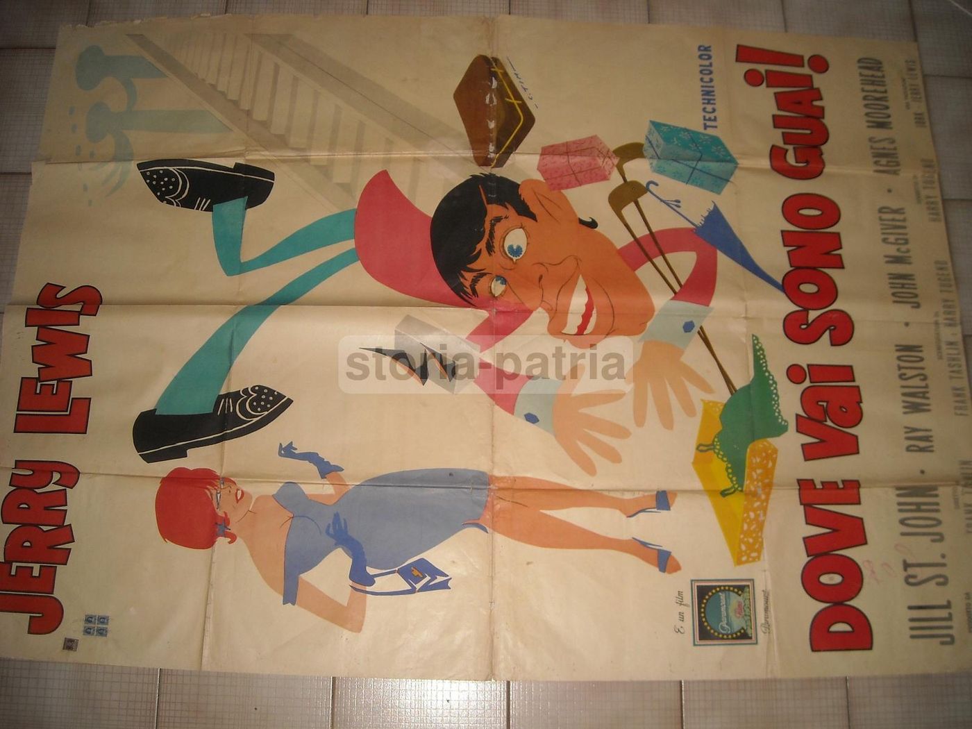 Manifesto Originale Film Dove Vai Sono Guai, Jerry Lewis 1963