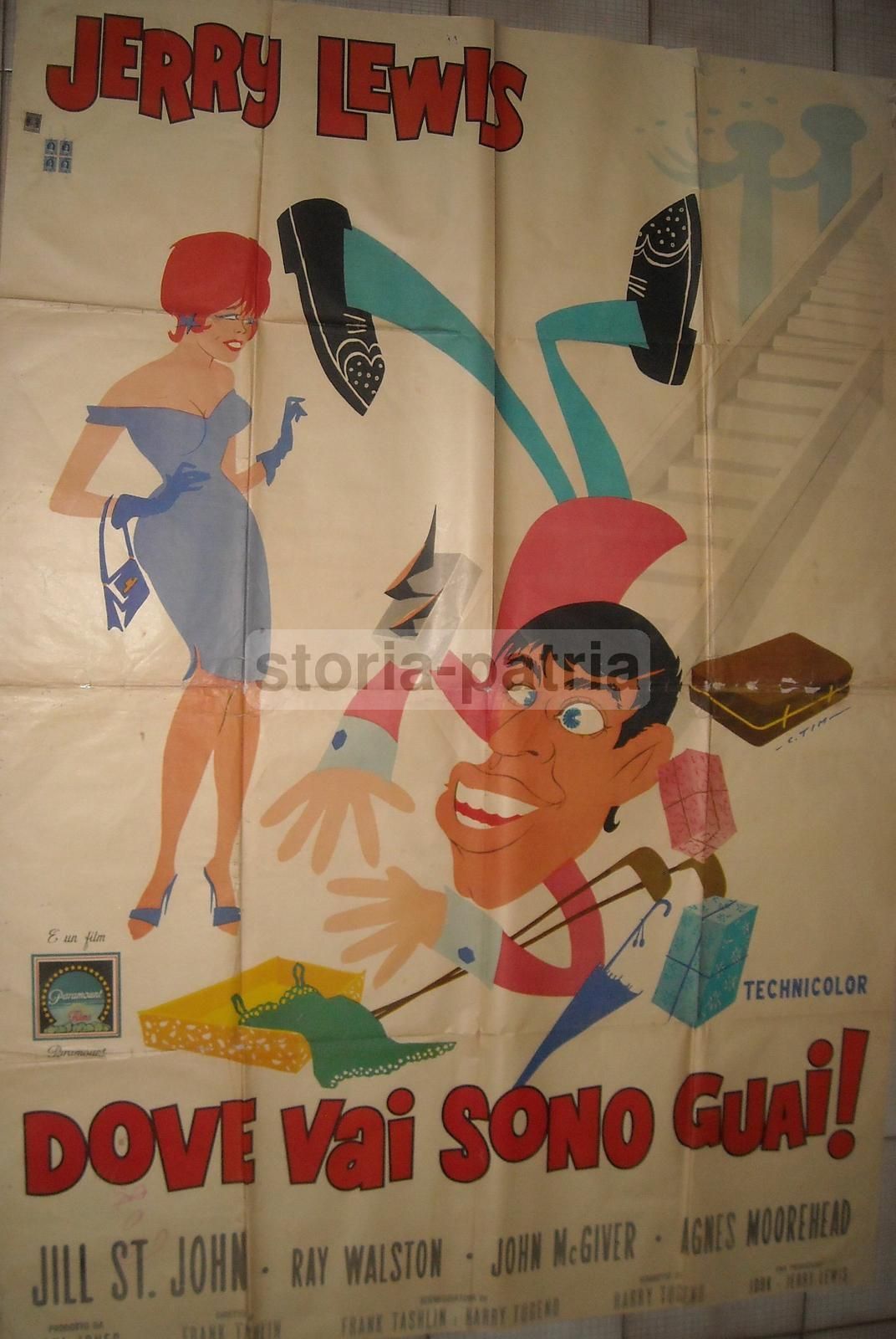 Manifesto Originale Film Dove Vai Sono Guai, Jerry Lewis 1963