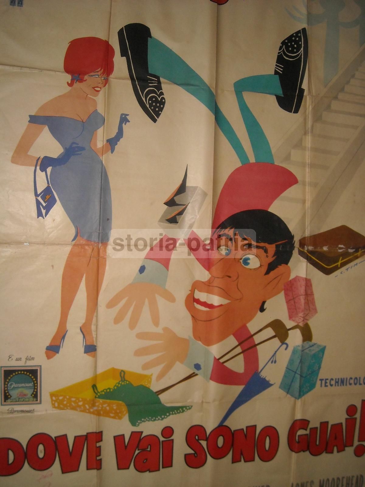 Manifesto Originale Film Dove Vai Sono Guai, Jerry Lewis 1963