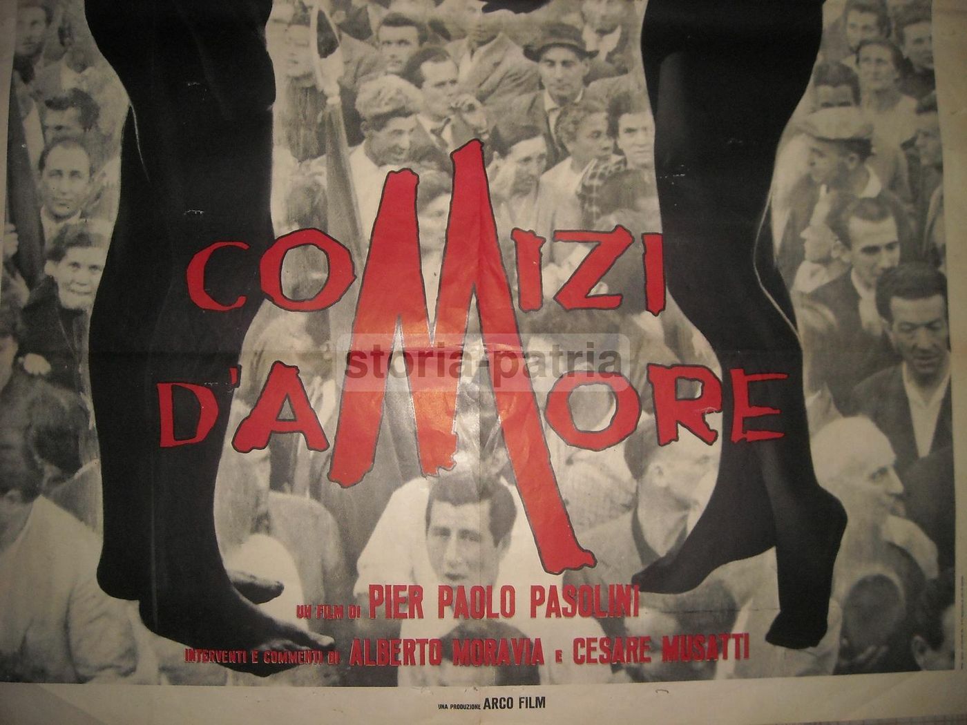 Manifesto Originale Comizi d'Amore Pasolini Moravia Musatti 1965