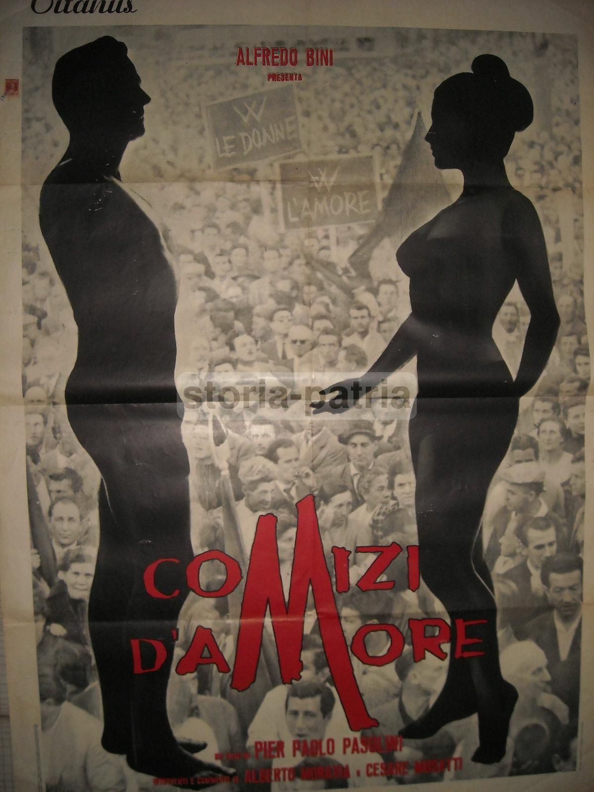 Manifesto Originale Comizi d'Amore Pasolini Moravia Musatti 1965