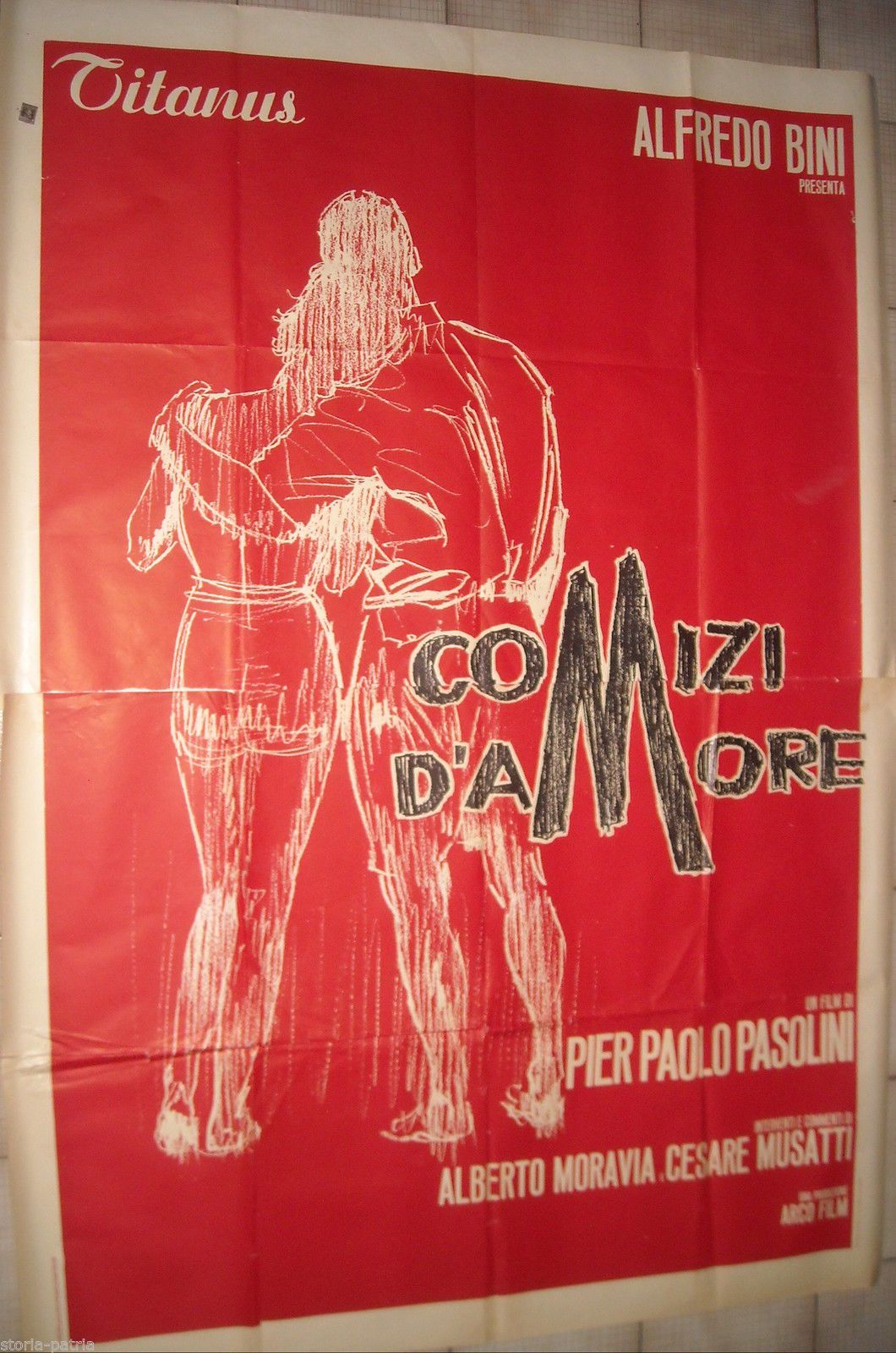 Manifesto Originale Comizi d'Amore Pasolini Moravia Musatti 1965