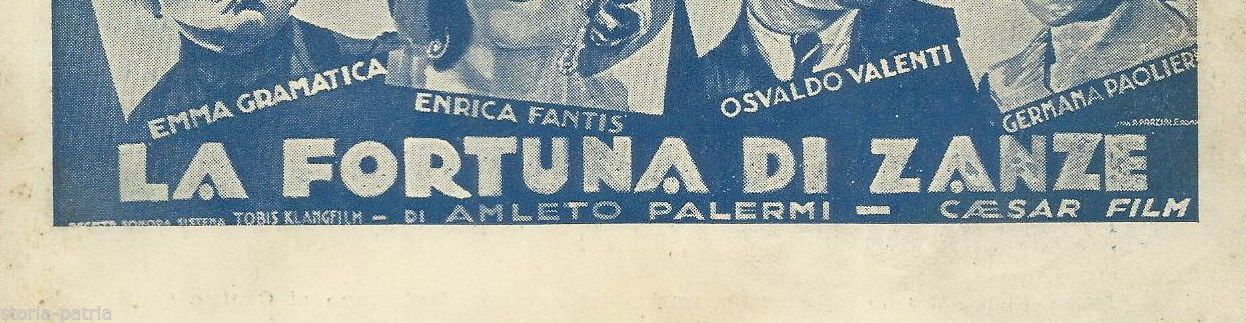 Depliant Cinema Savoia Emma Gramatica, La Fortuna Di Zanze, Palermo
