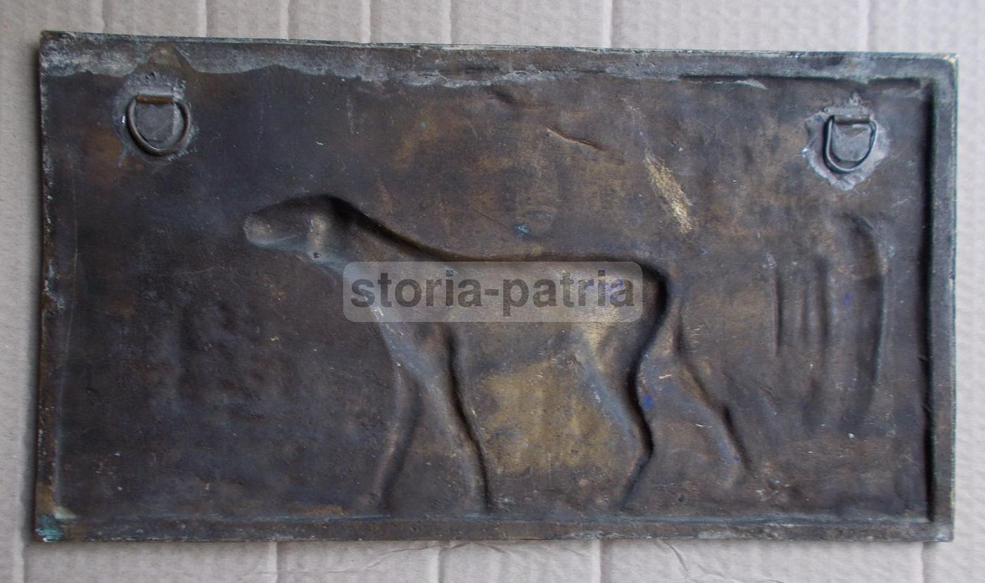 Pannello In Bronzo Con Cane Da Caccia, Primo Novecento, Scultura Decorativa