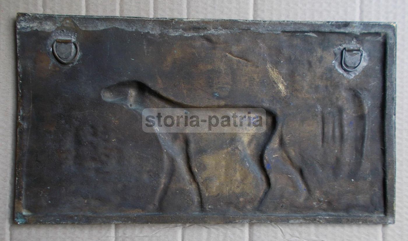 Pannello In Bronzo Con Cane Da Caccia, Primo Novecento, Scultura Decorativa