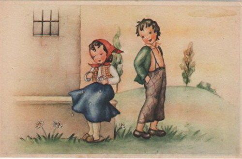 Cartolina Pubblicitaria Dulciora Cioccolato Milano Anni '50