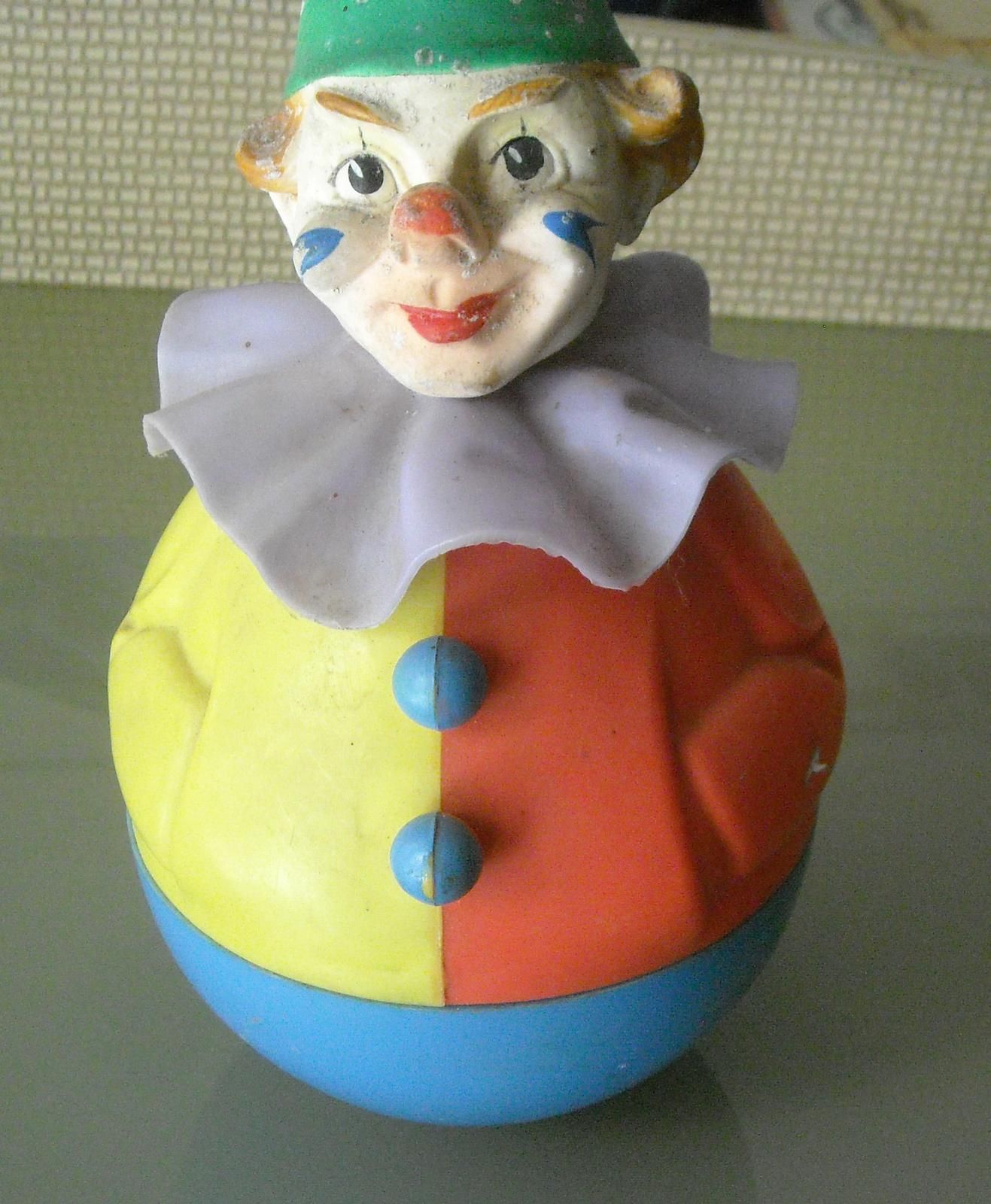 Pupazzo Clown Pagliaccio Rolly Toys, Germania, Anni '50