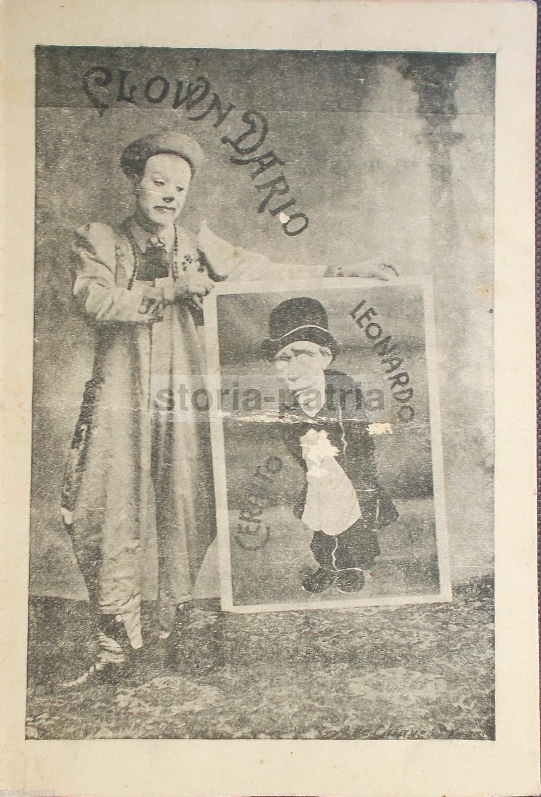 Stampa Pubblicitaria Clown Dario Leonardo Ceraito Circo Anni '30