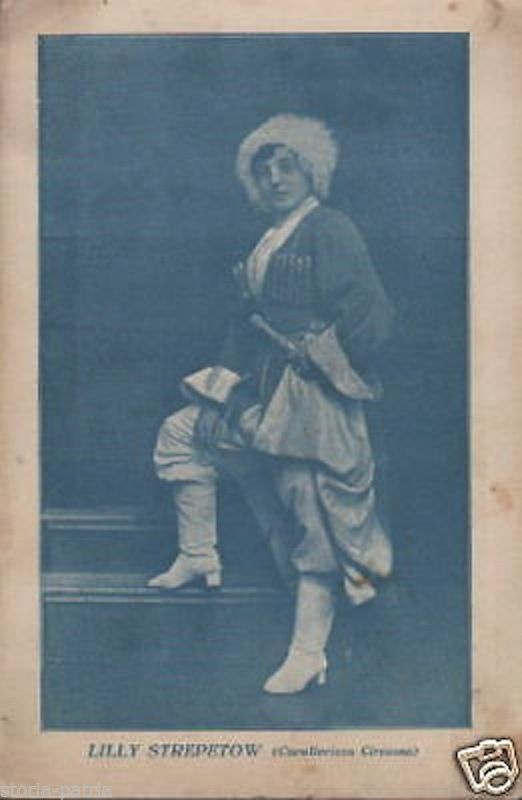 Lilly Strepetow, Cavallerizza Circassa. Cartolina d'Epoca, Anni '50
