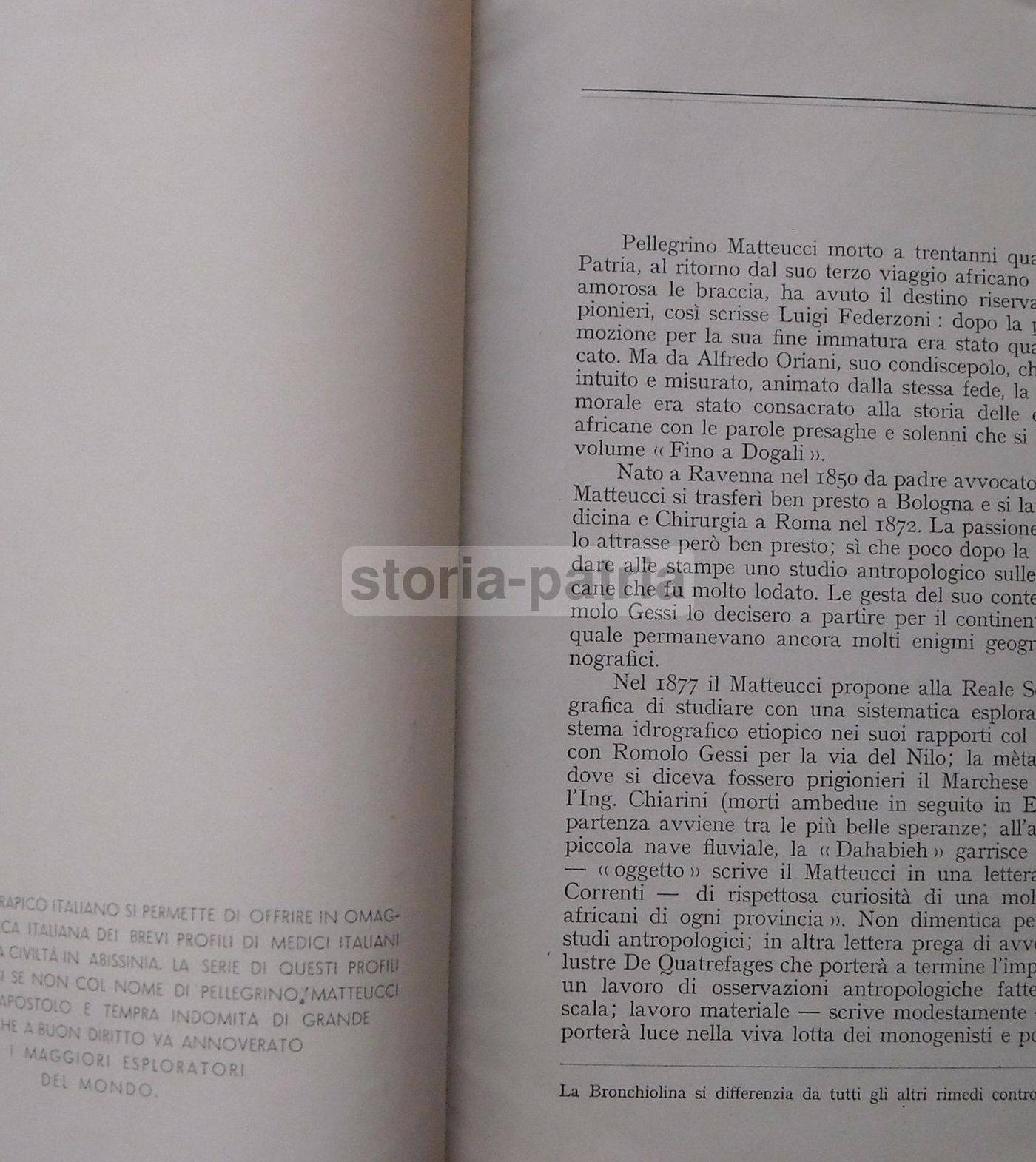 Medici Italiani Pionieri In Etiopia: Pellegrino Matteucci 1936