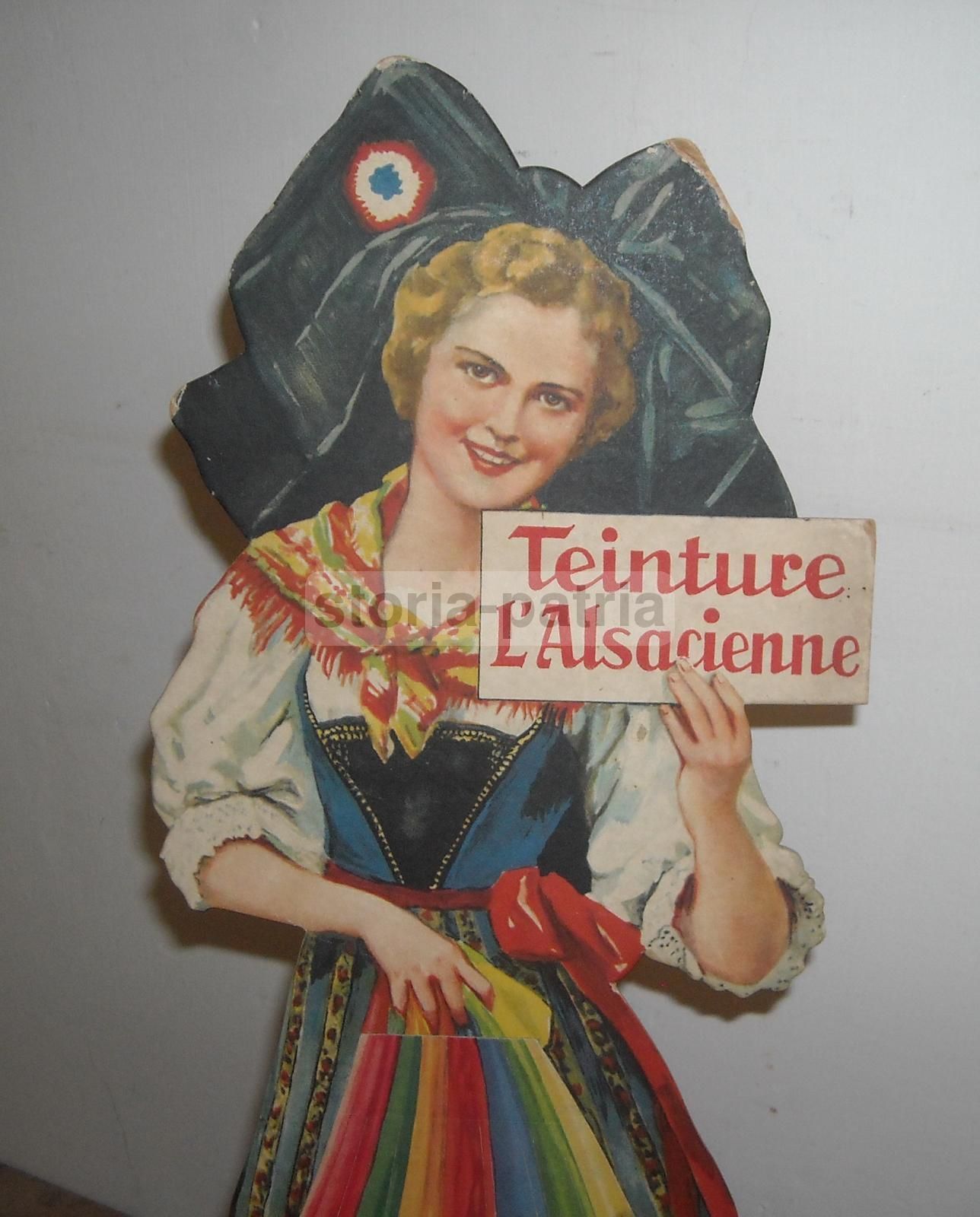 Insegna Pubblicitaria Teinture L'Alsacienne   Anni '50   Cartone
