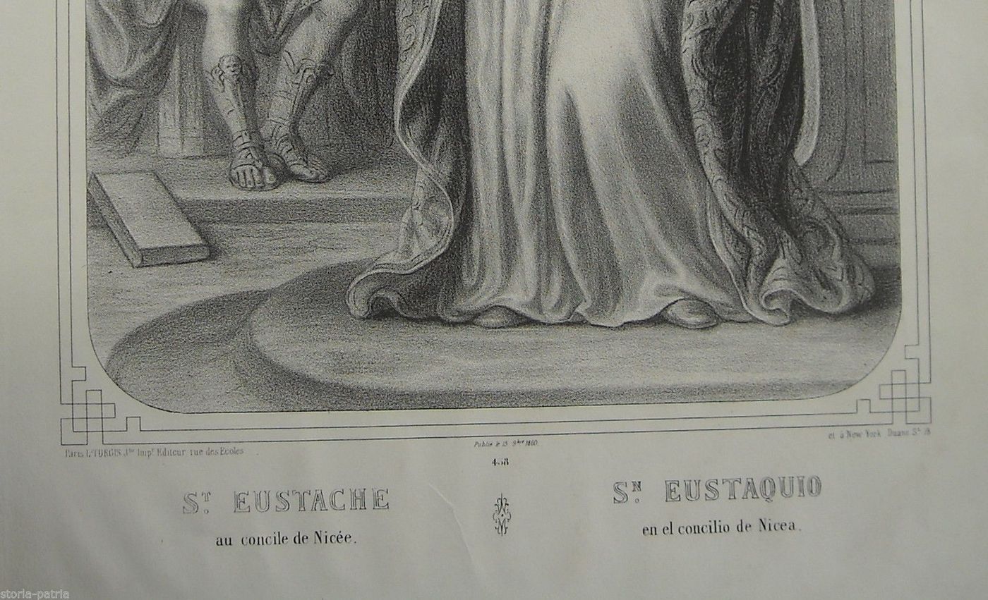 Sant'Eustachio Al Concilio Di Nicea, Litografia Turgis, XIX Secolo
