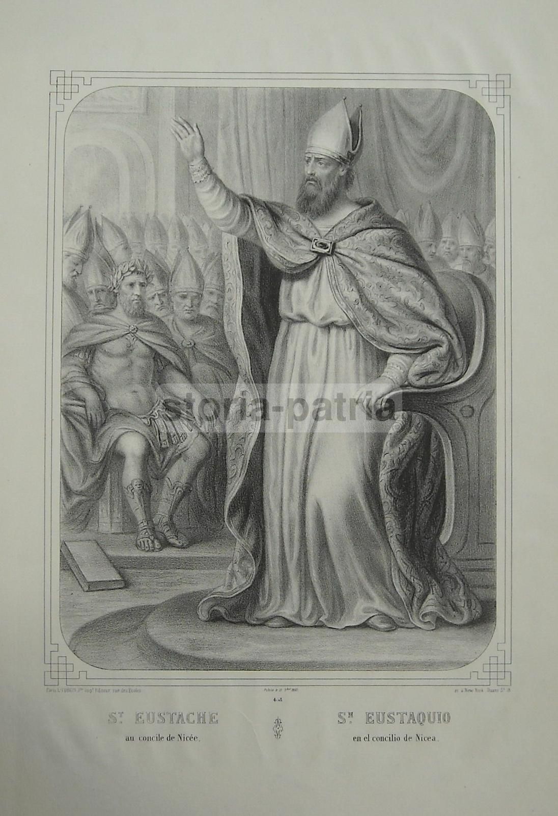Sant'Eustachio Al Concilio Di Nicea, Litografia Turgis, XIX Secolo