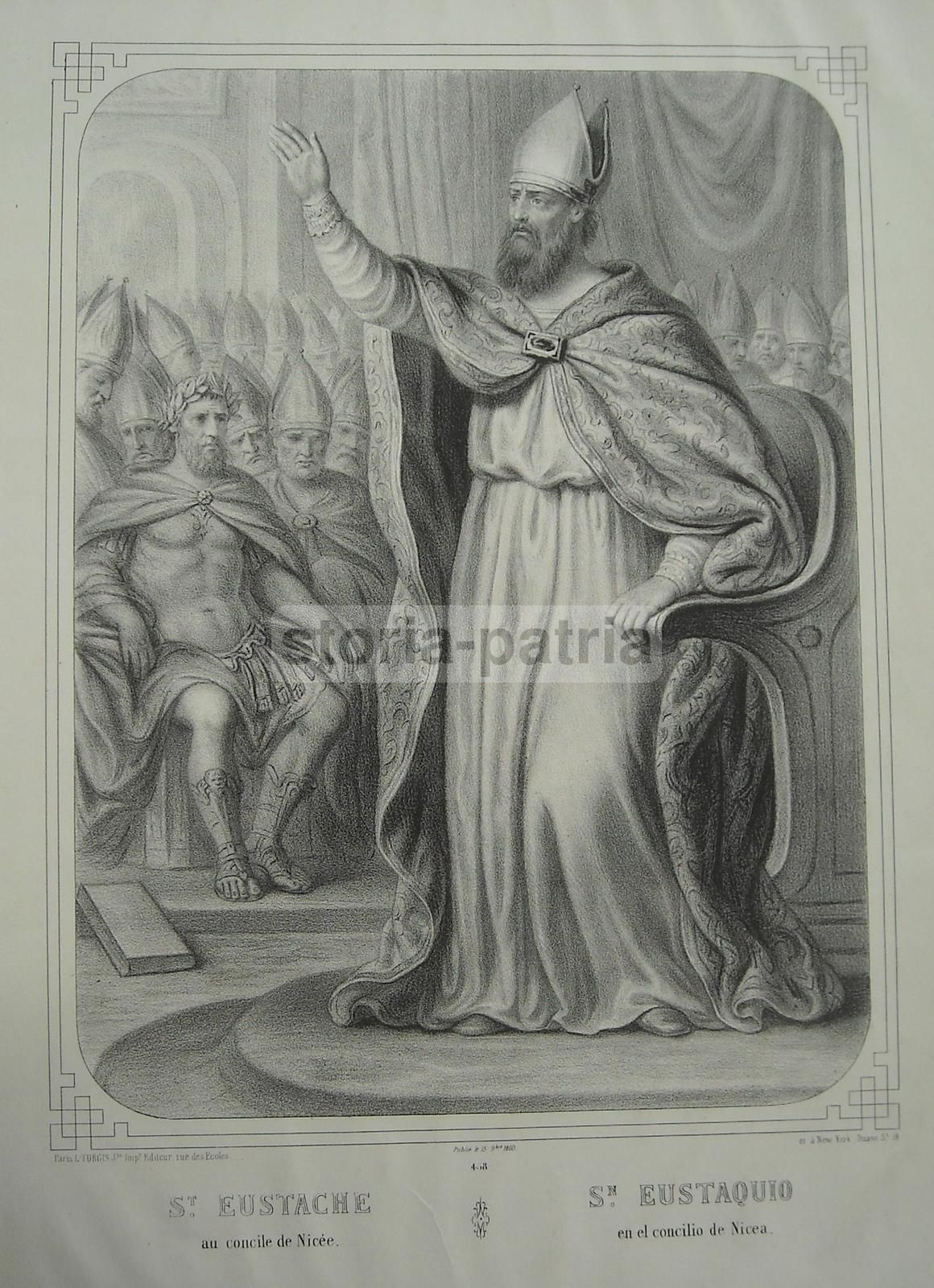 Sant'Eustachio Al Concilio Di Nicea, Litografia Turgis, XIX Secolo