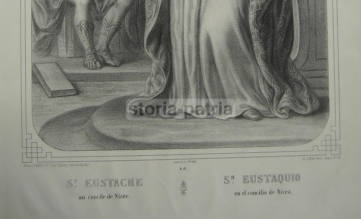 Sant'Eustachio Al Concilio Di Nicea, Litografia Turgis, XIX Secolo