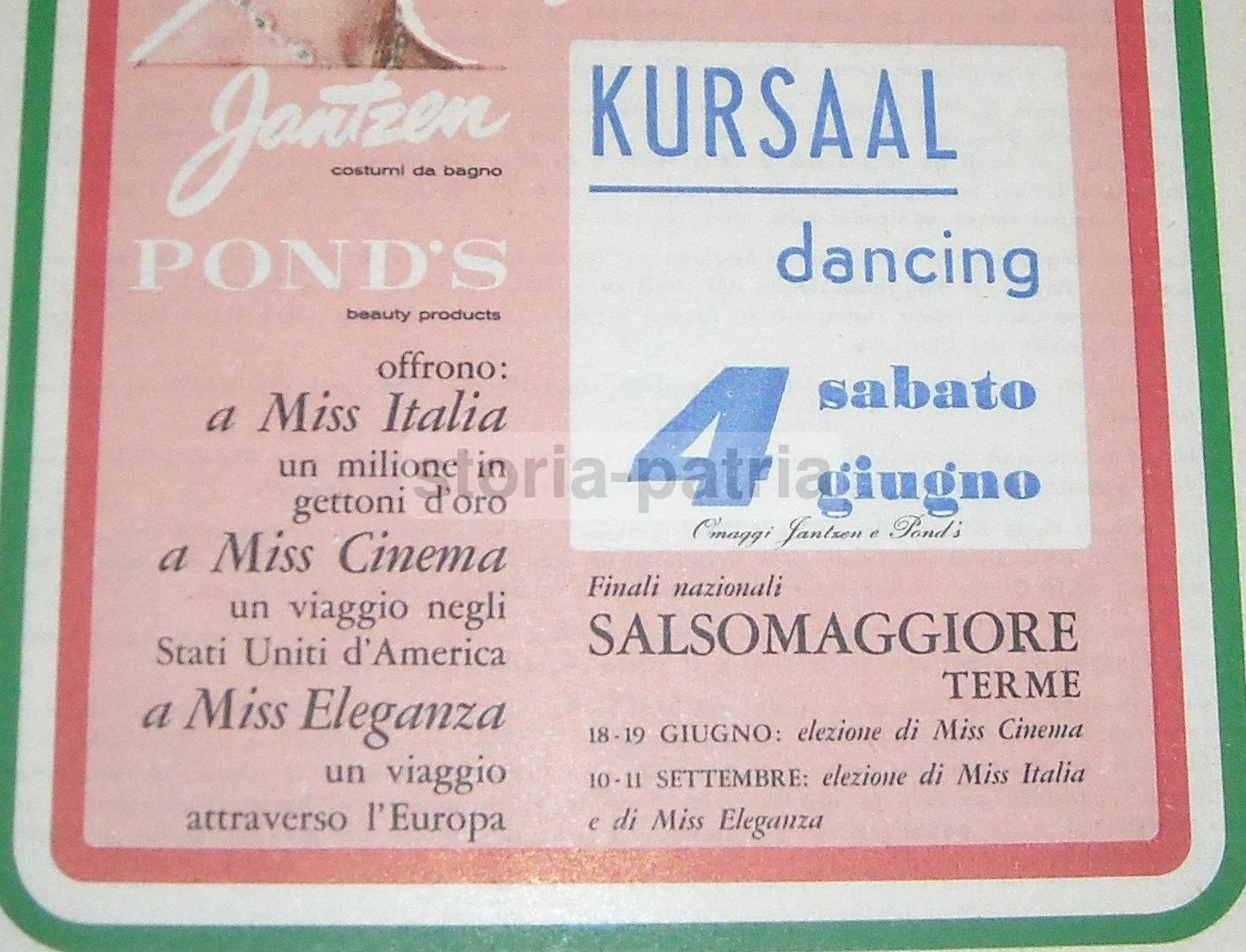 Locandina Miss Italia Miss Cinema 1960 Salsomaggiore Jantzen