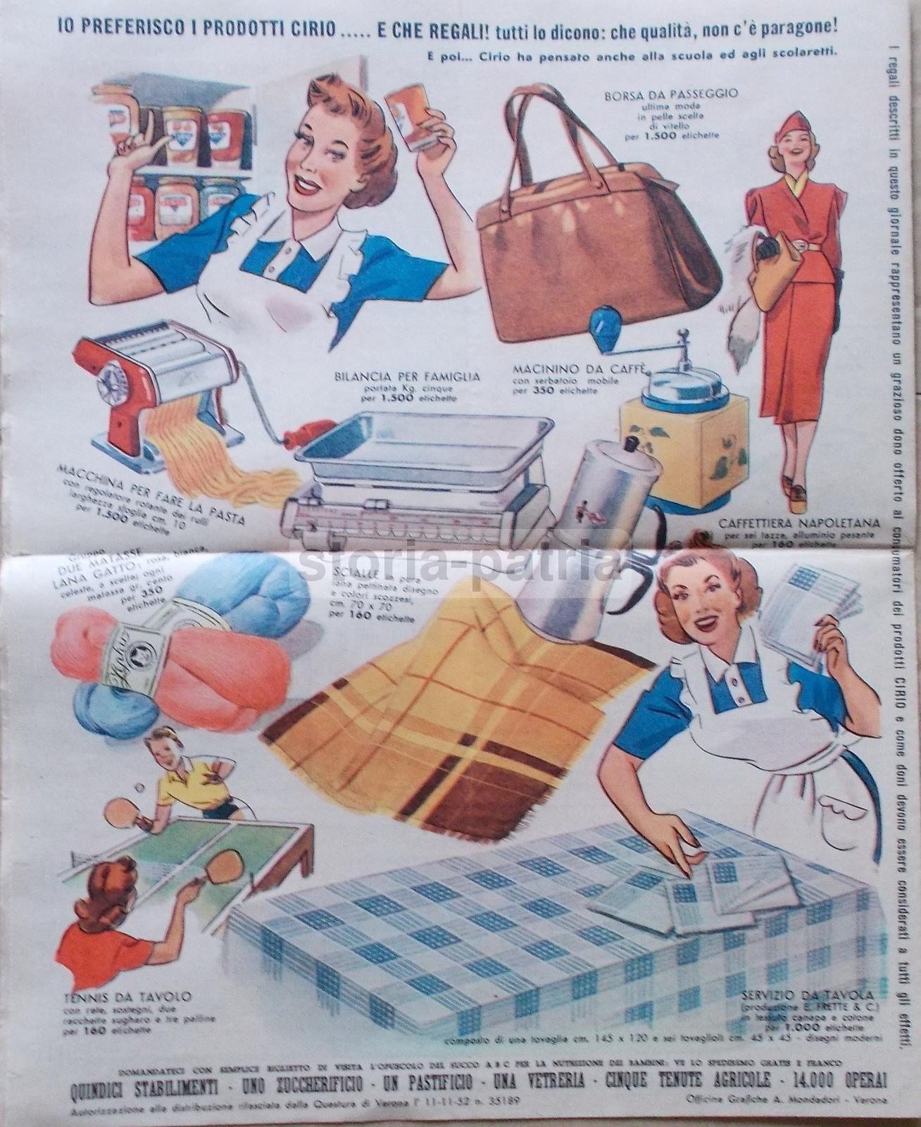 Catalogo Premi Cirio 1953: Raccolta Etichette, Giocattoli E Scuola