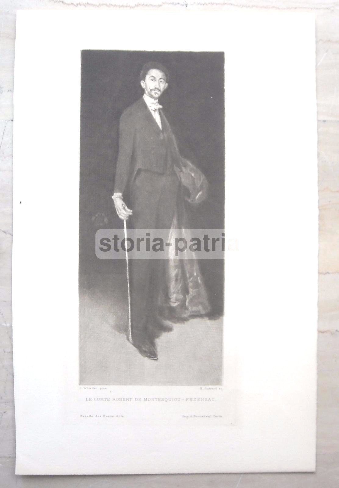 Incisione Ritratto Del Conte Robert De Montesquiou Fezensac, Whistler E Guérard