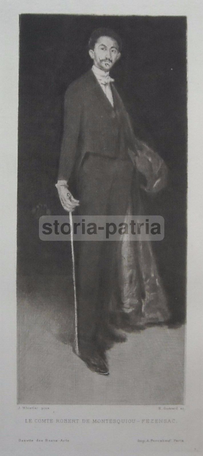 Incisione Ritratto Del Conte Robert De Montesquiou Fezensac, Whistler E Guérard