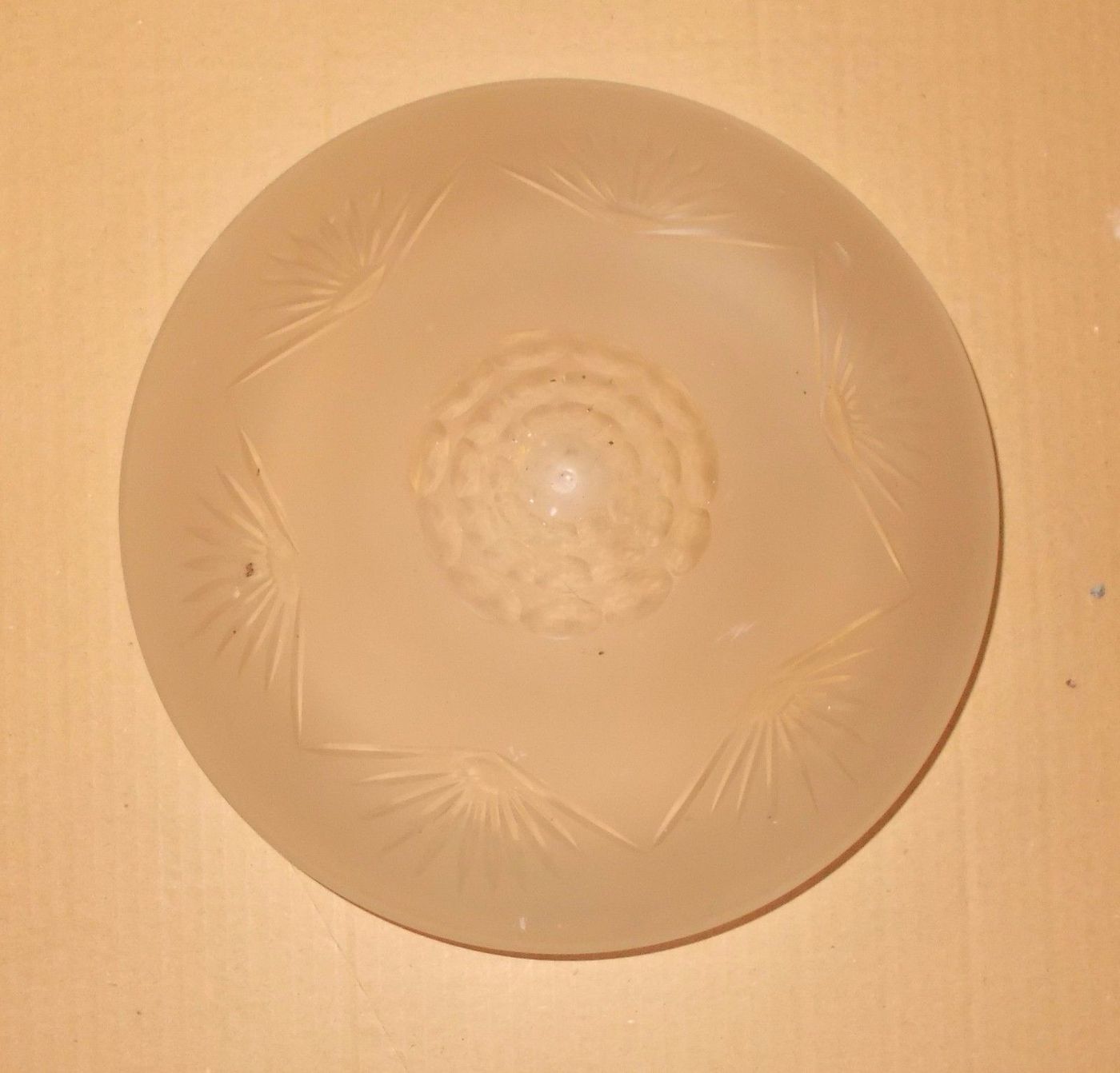 Coppa In Vetro Inciso Per Lampada O Lampadario, Anni '30 '50