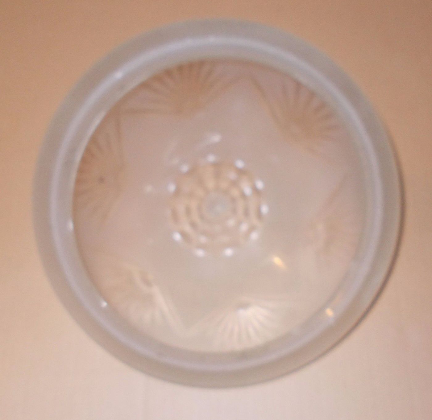 Coppa In Vetro Inciso Per Lampada O Lampadario, Anni '30 '50