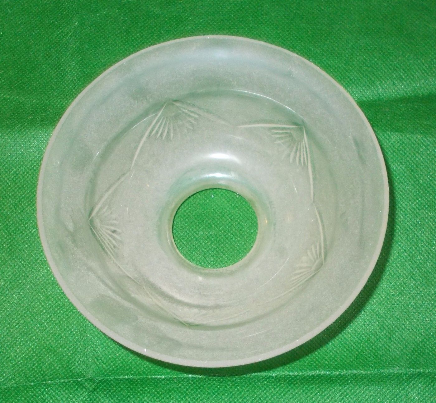 Coppa In Vetro Inciso Per Lampada Lampadario Anni '30 '50
