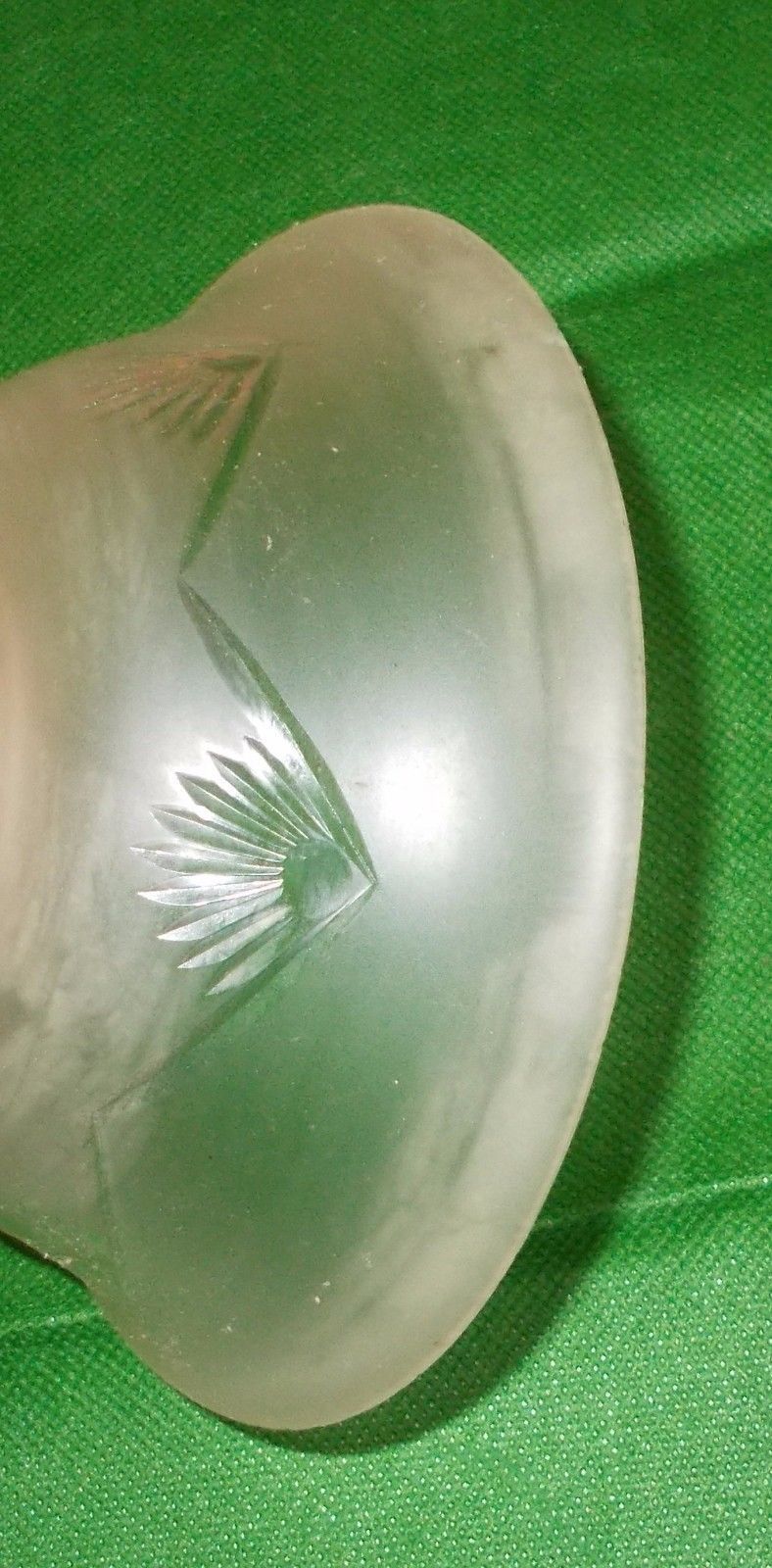 Coppa In Vetro Inciso Per Lampada Lampadario Anni '30 '50