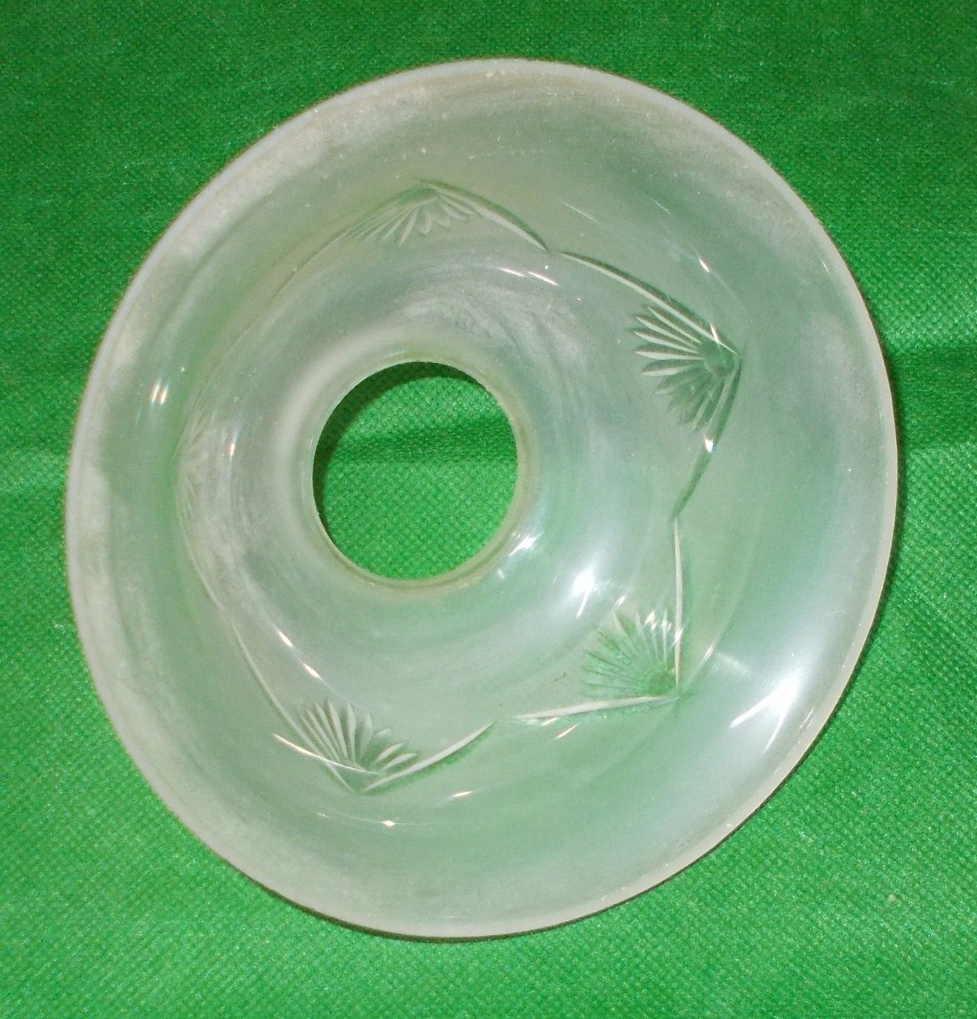 Coppa In Vetro Inciso Per Lampada Lampadario Anni '30 '50