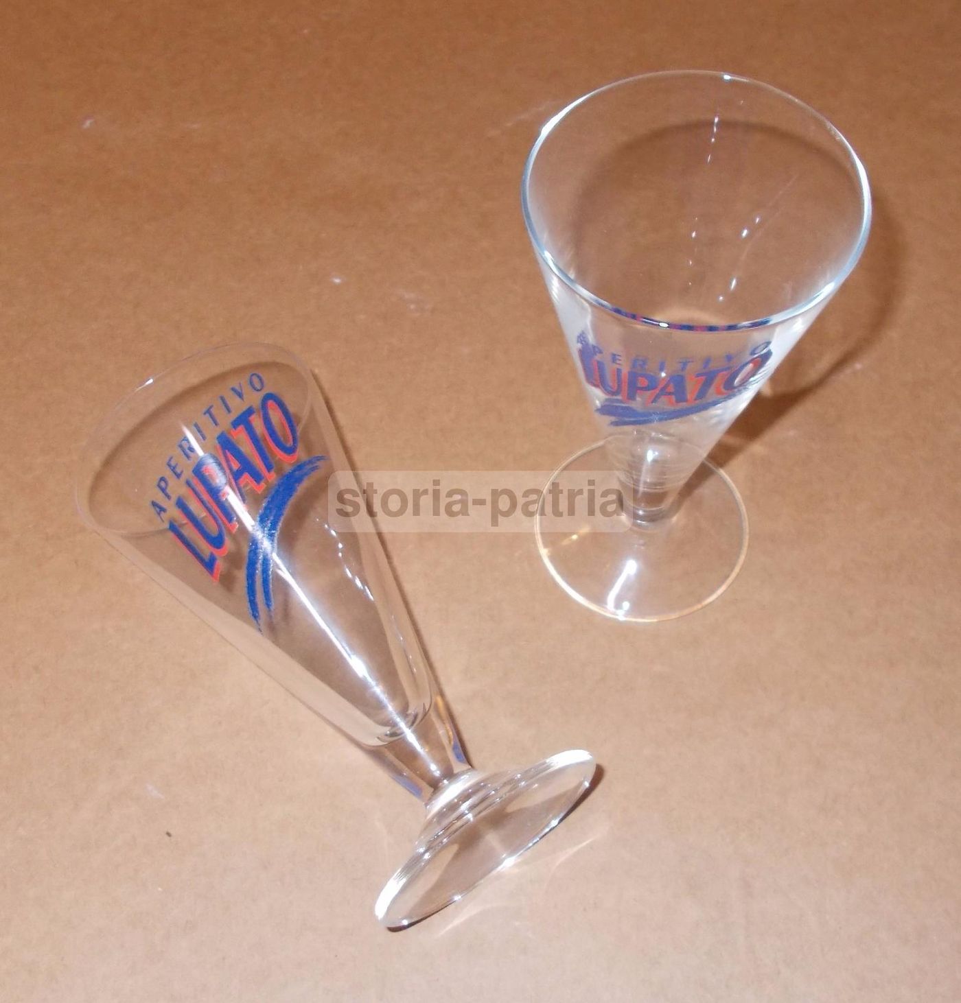 Coppia Bicchieri Calice Aperitivo Lupato Anni '90 Pubblicitari