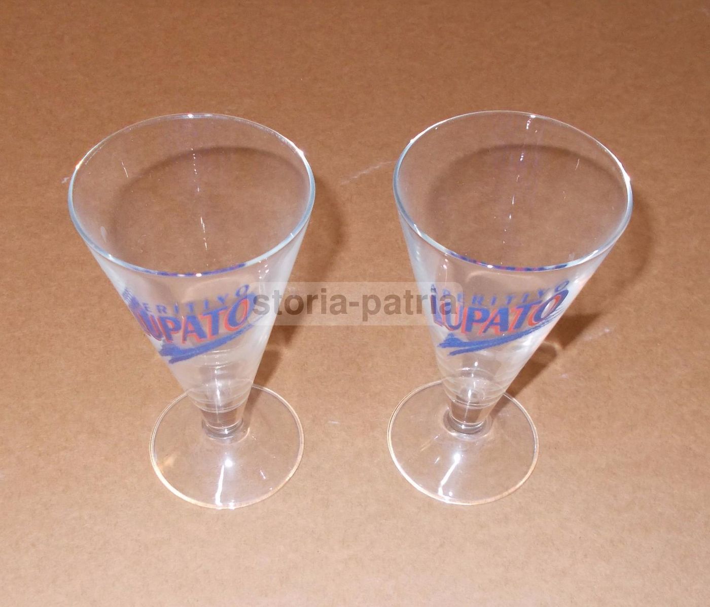 Coppia Bicchieri Calice Aperitivo Lupato Anni '90 Pubblicitari