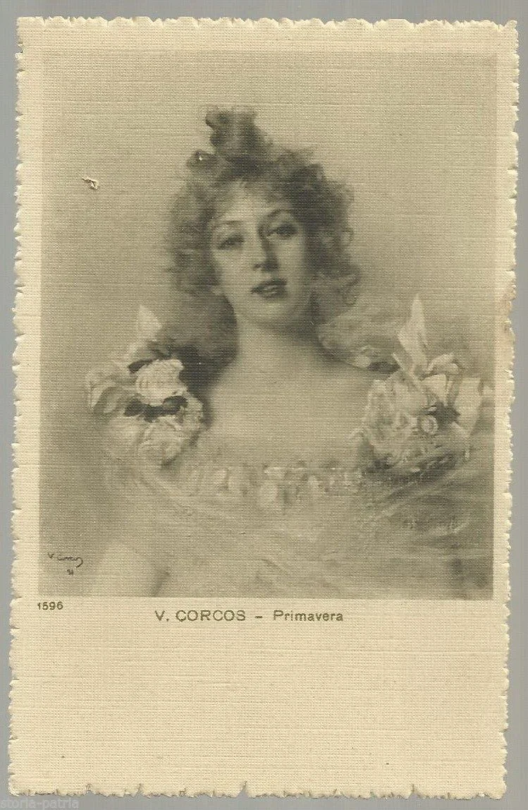 Cartolina Antica V. Corcos Primavera Primo '900 da Collezione