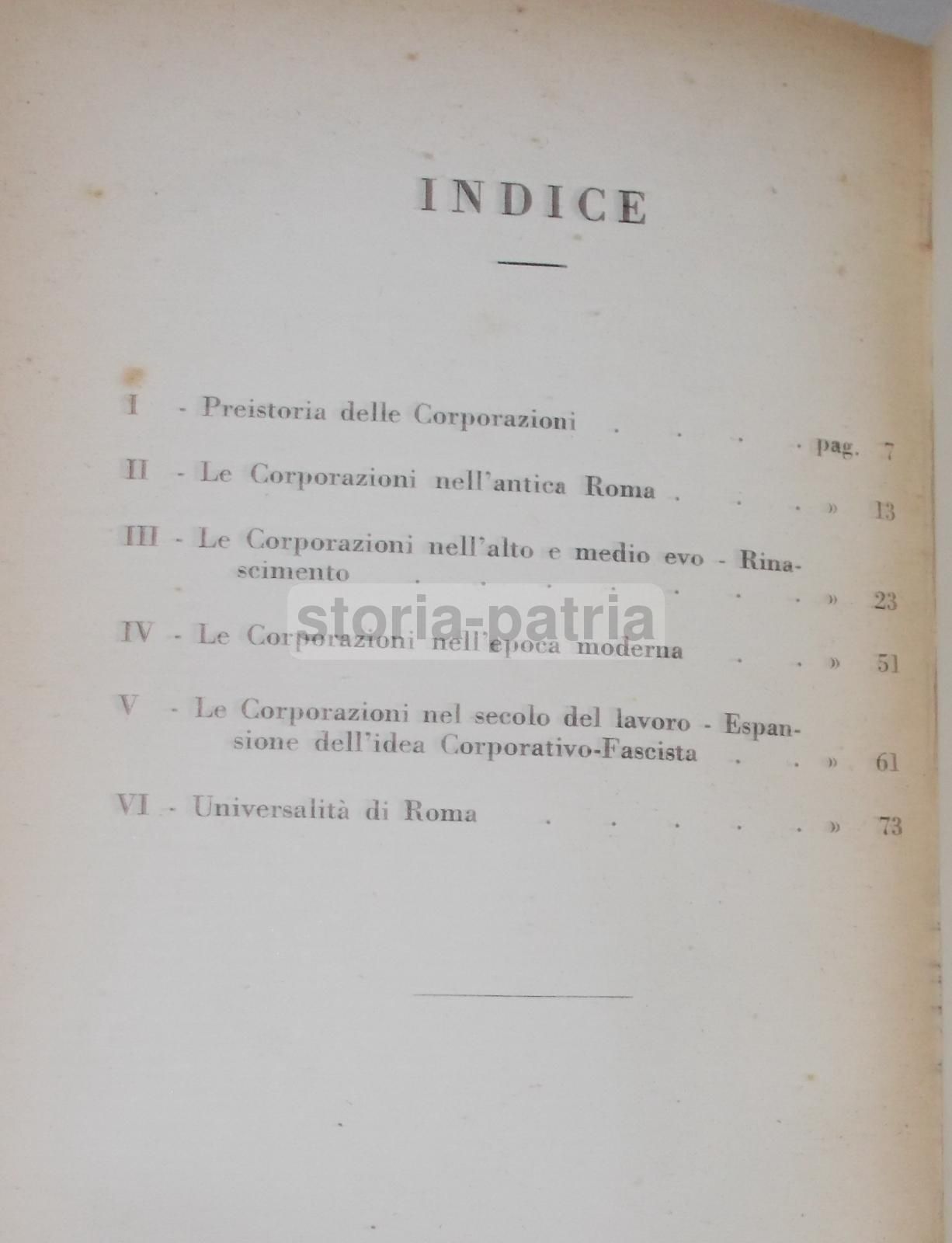 Storia Delle Corporazioni Di Antonio Di Legge, 1936 (Edizione Rara)