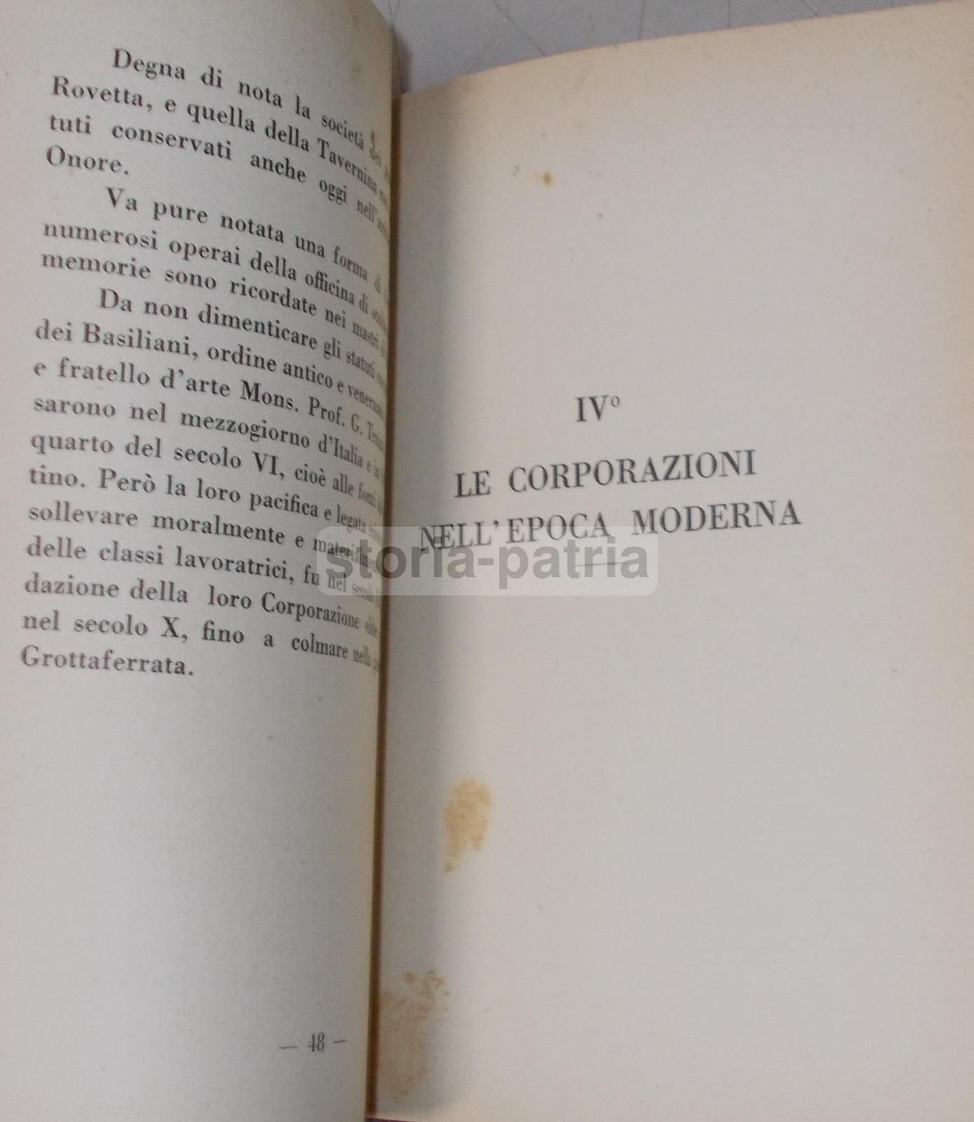 Storia Delle Corporazioni Di Antonio Di Legge, 1936 (Edizione Rara)