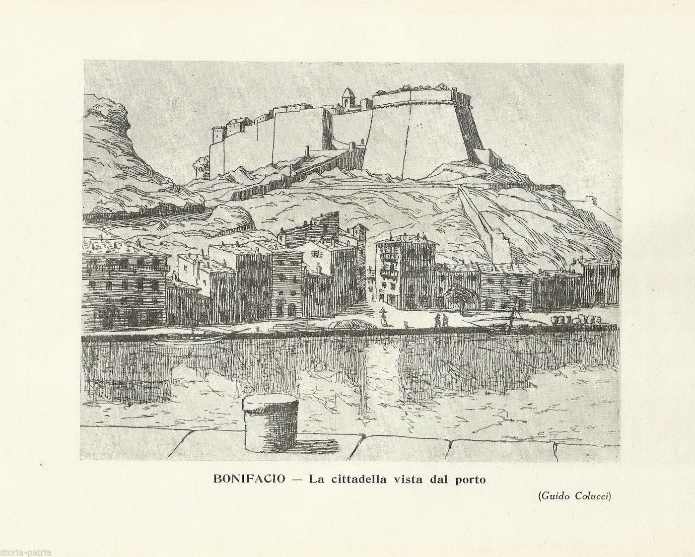 Stampa Antica Di Bonifacio, Corsica: Il Porto E La Cittadella Di Guido Colucci