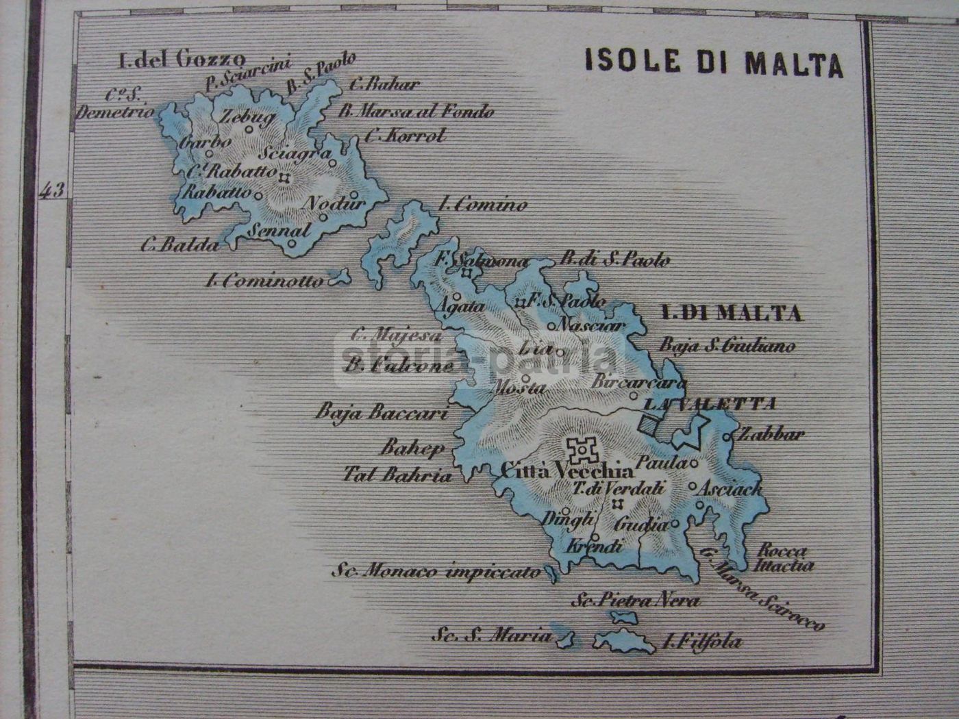 Mappa Antica Della Corsica, Capraia E Malta, Pagnoni, Metà XIX Secolo