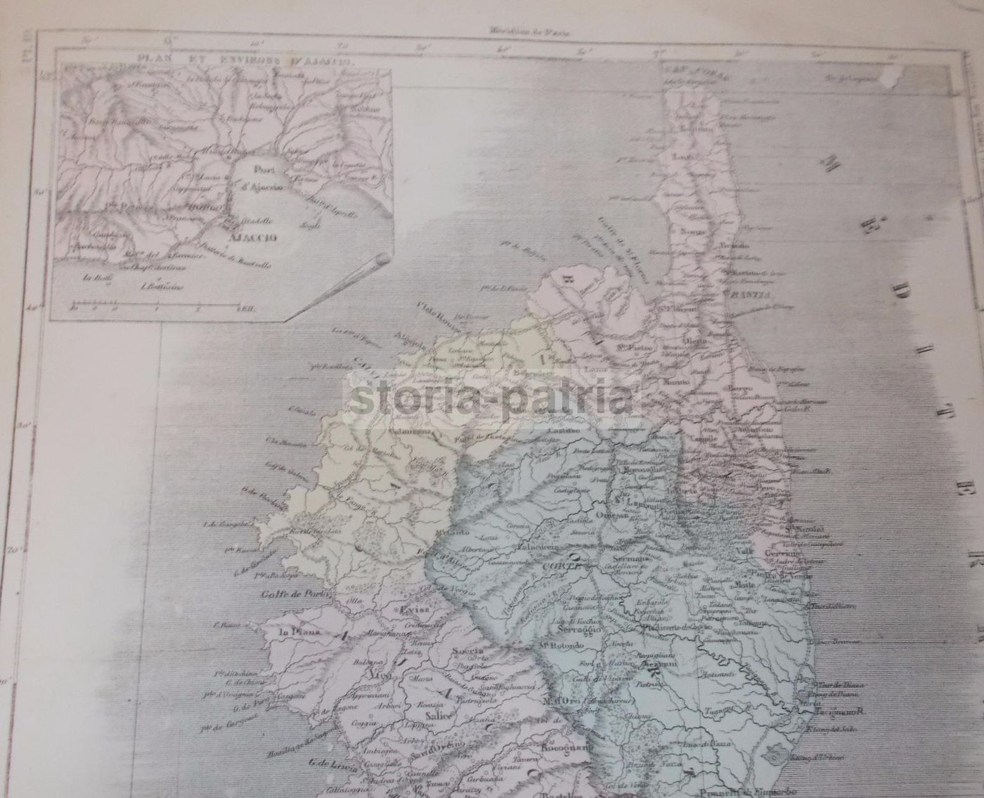 Mappa Antica Della Corsica, Malte Brun E Dufour, Incisione