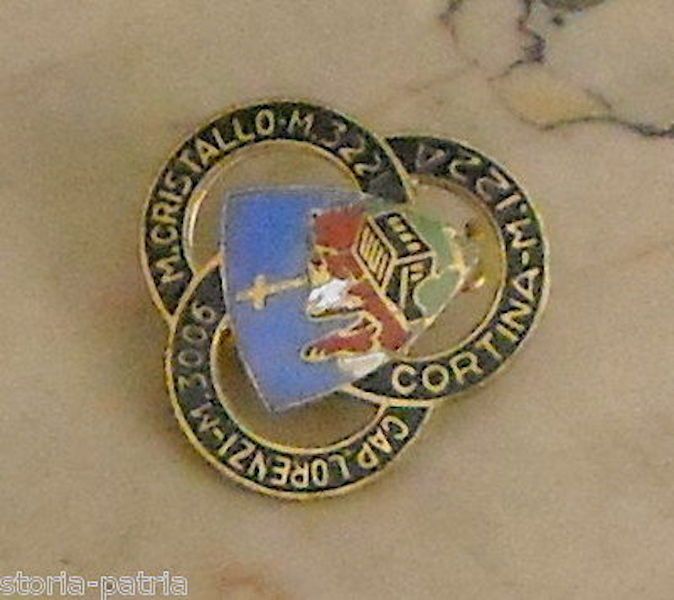 Spilla Smaltata Cortina Monte Cristallo Capanna Lorenzi d'Epoca