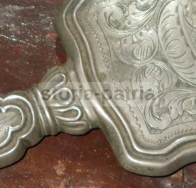 Specchio Da Toilette Antico In Argento 800, Epoca 1930 1950