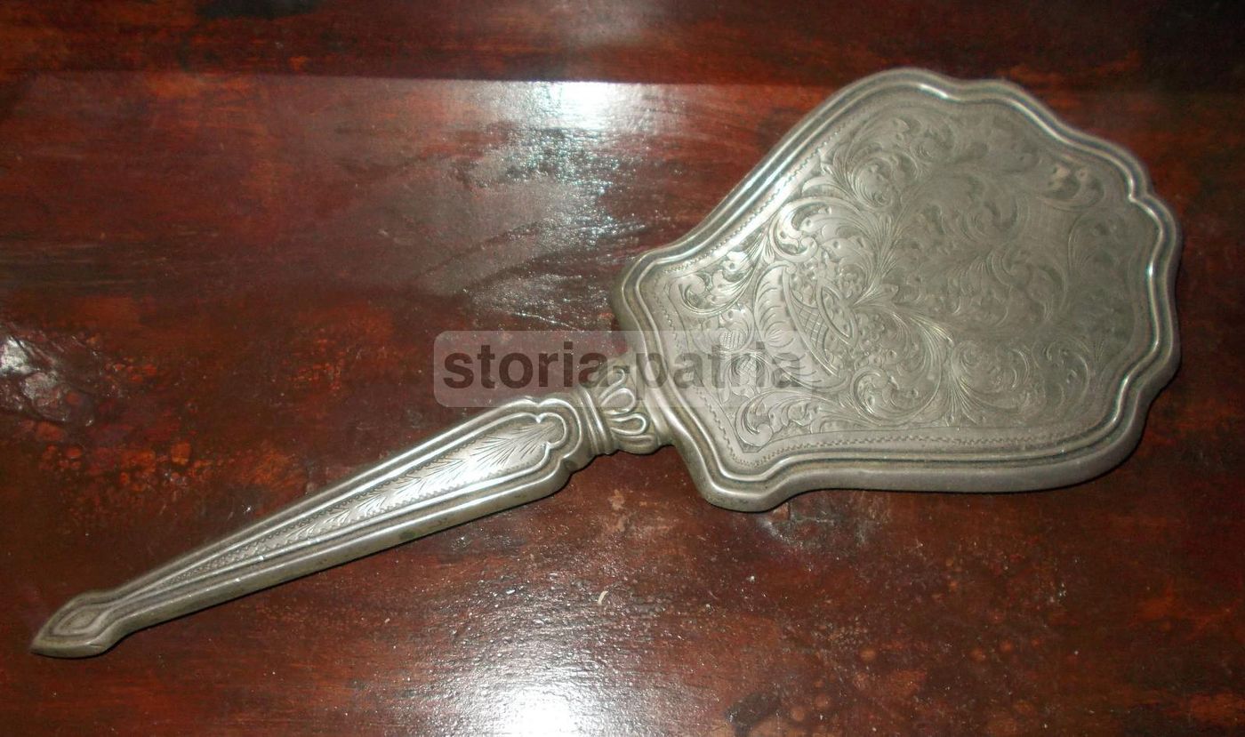 Specchio Da Toilette In Argento 800, Anni '30 '50