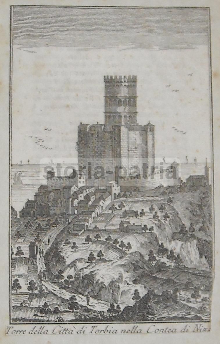 Antica Incisione Della Torre Di Turbia, Nizza, Costa Azzurra, Fine '700