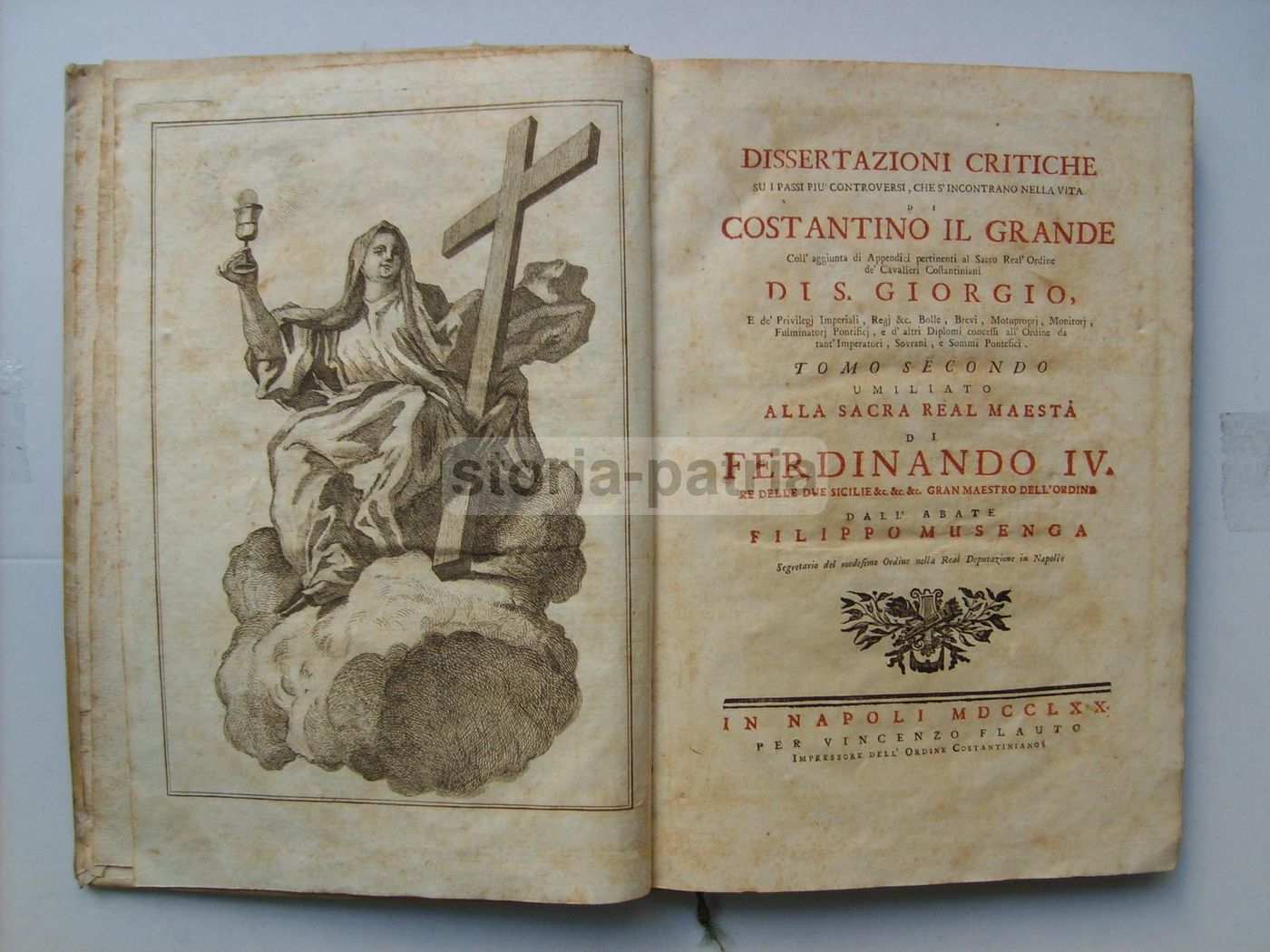 Costantino Il Grande, Filippo Musenga, 1770: Dissertazioni Sull'Ordine Costantiniano, Napoli