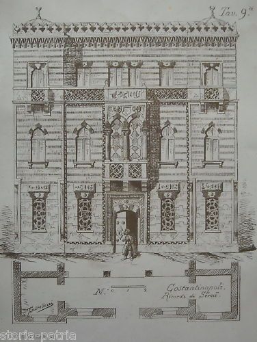 Stampa Litografica Antica Di Costantinopoli Istanbul, 1870