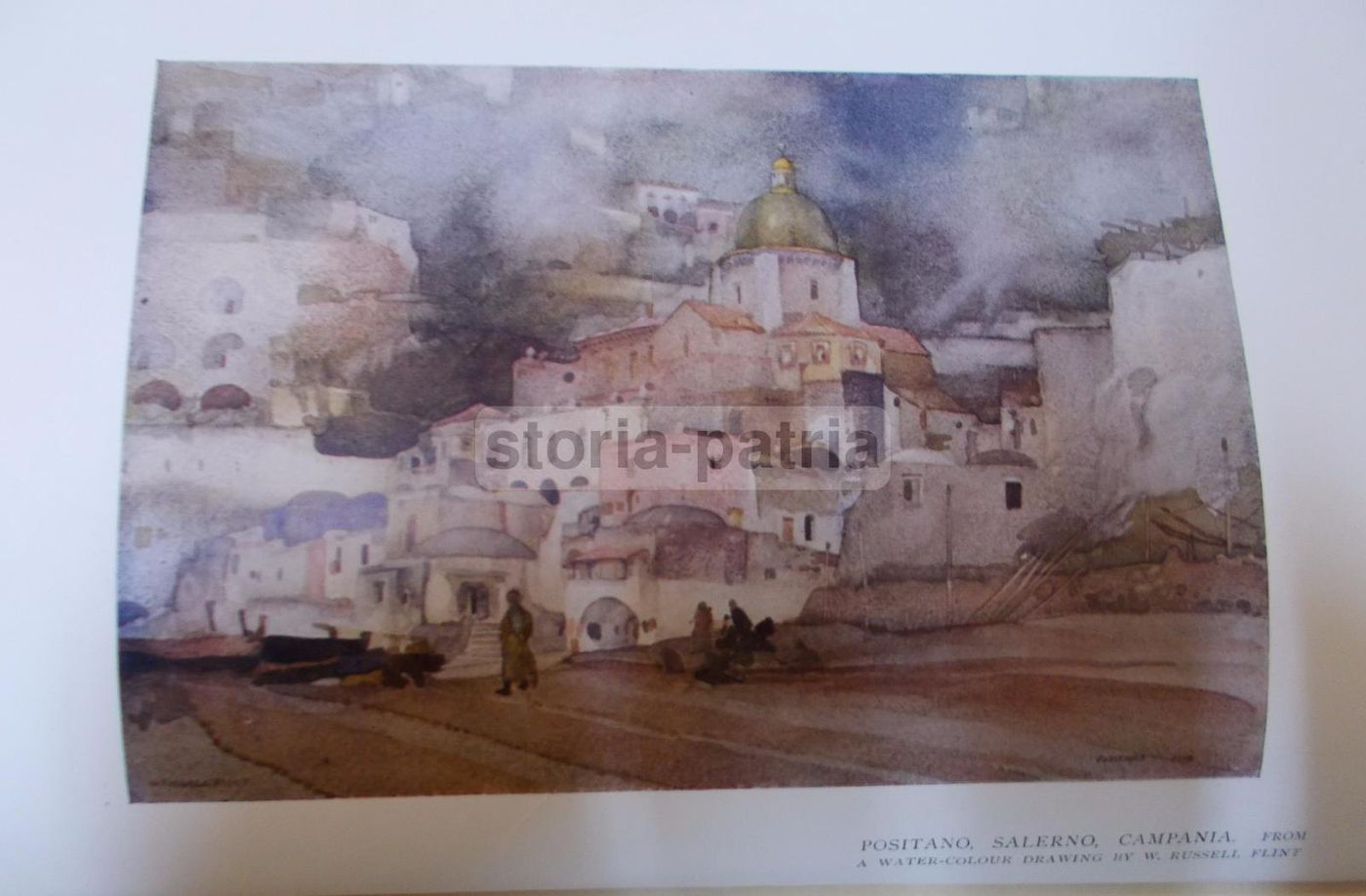 Stampa Positano Russell Flint Costiera Amalfitana Anni '30