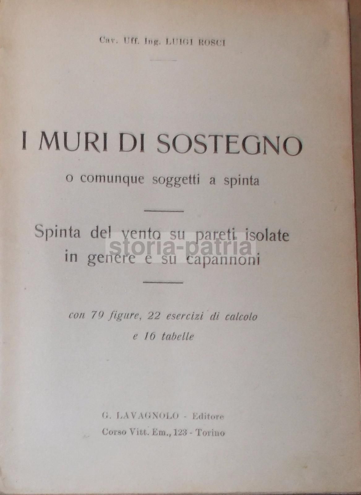 Muri Di Sostegno Luigi Rosci 1939 Statica Costruzioni Lavagnolo