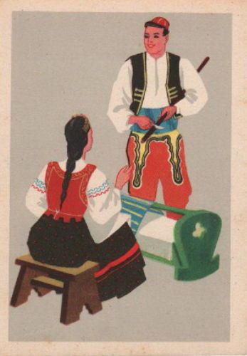 Cartolina Costumi Tradizionali Spalato: Folklore Adriatico, 1950