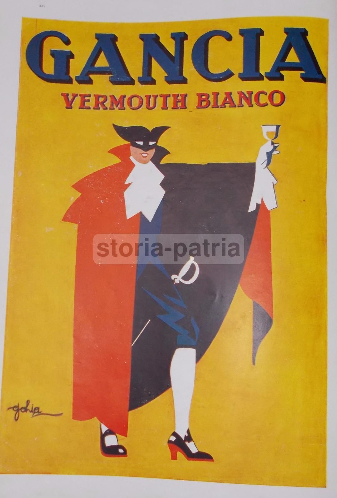Pubblicità Gancia Vermouth Bianco Golia Anni '30 Maschera