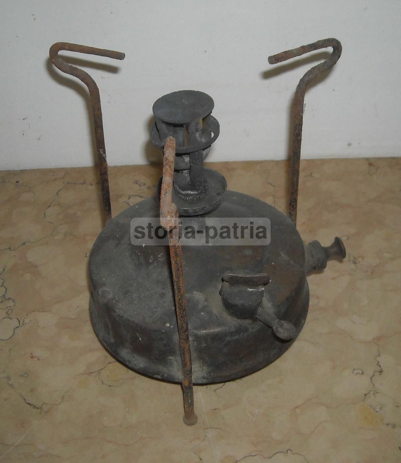 Fornello Antico A Spirito Petrolio Pris, Circa 1900, Ottone E Ferro