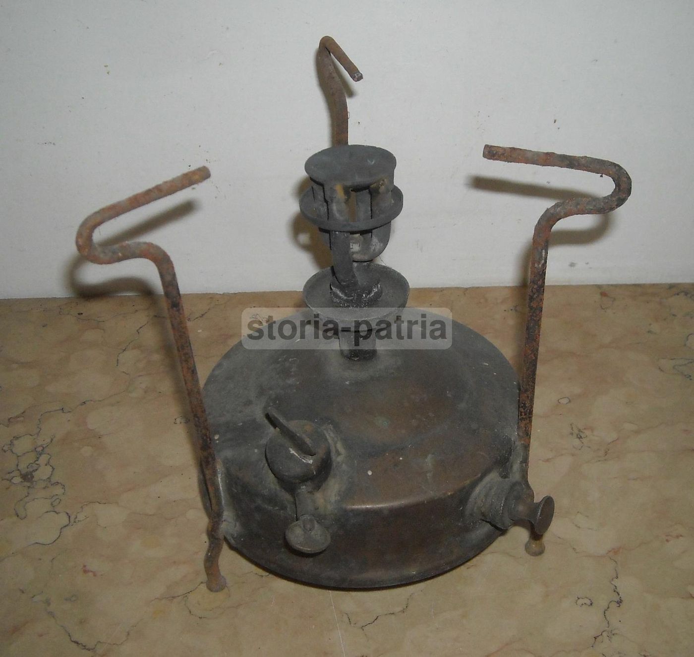 Fornello Antico A Spirito Petrolio Pris, Circa 1900, Ottone E Ferro