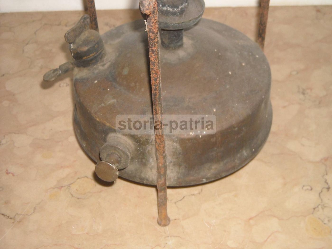 Fornello Antico A Spirito Petrolio Pris, Circa 1900, Ottone E Ferro